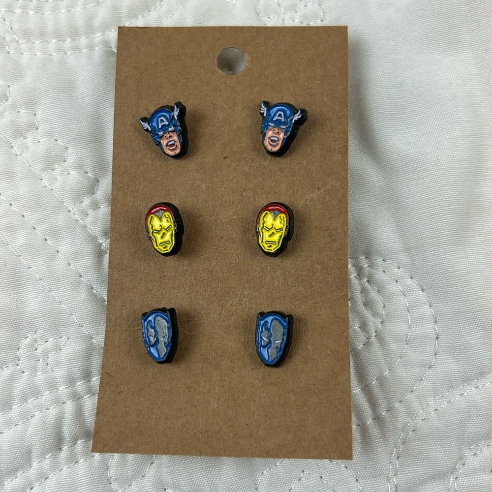 Marvel earrings - Captain America, Iron Man, Black Panther